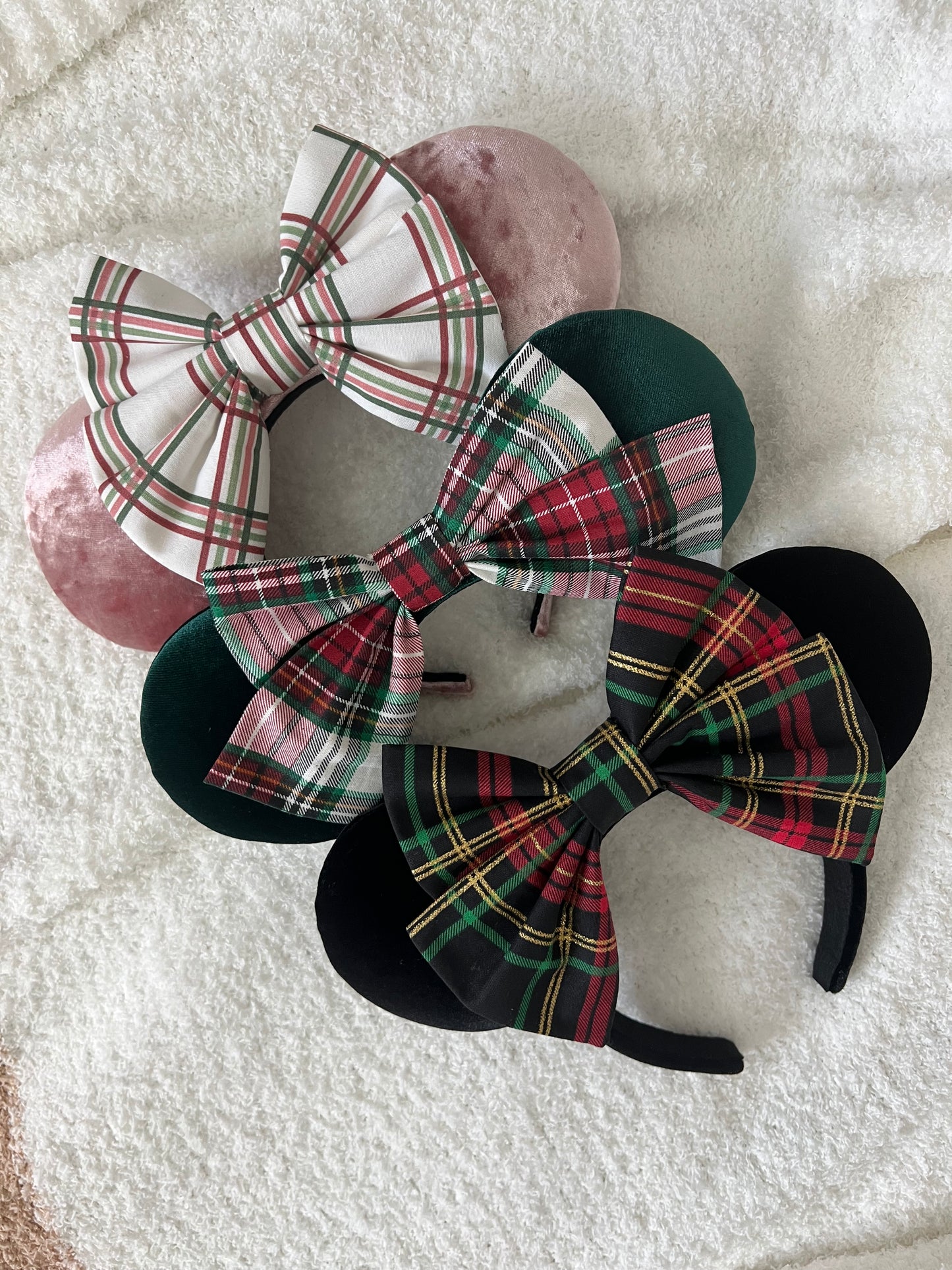 Pink Plaid + Velvet Ears