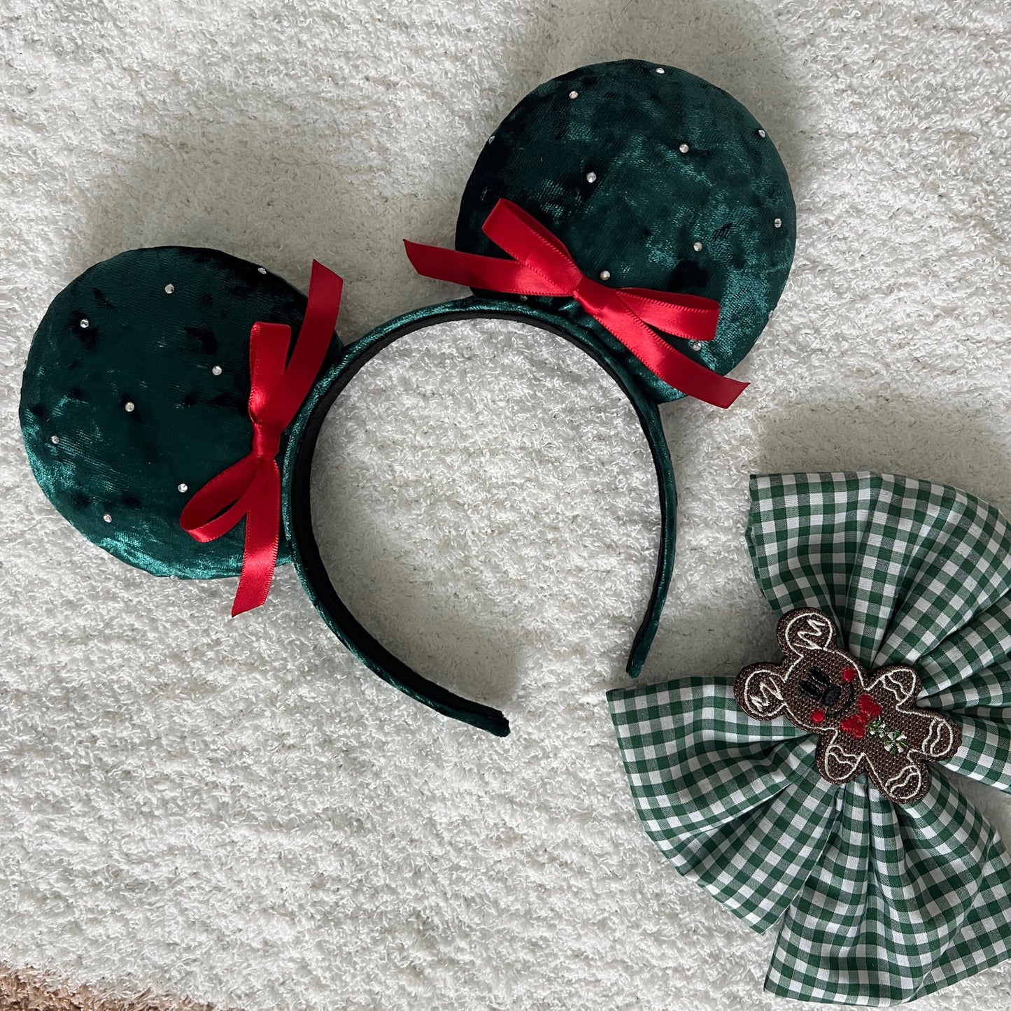 Crushed Green Velvet + Bows