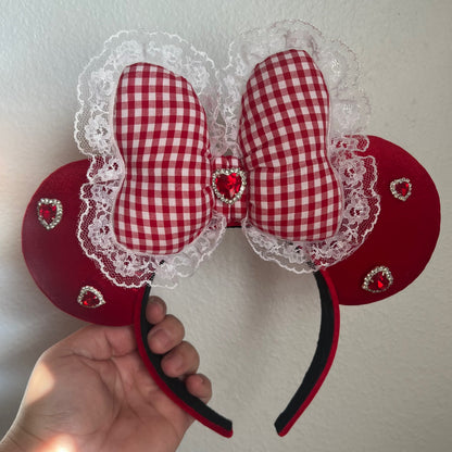 Red Gingham + Velvet Ears