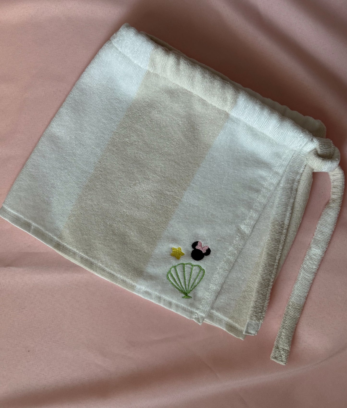 MINI Beige + White Stripe Towel Skirt
