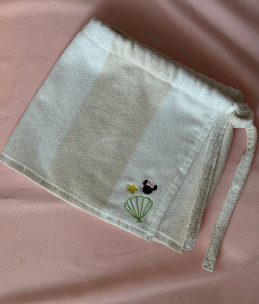 MINI Beige + White Stripe Towel Skirt