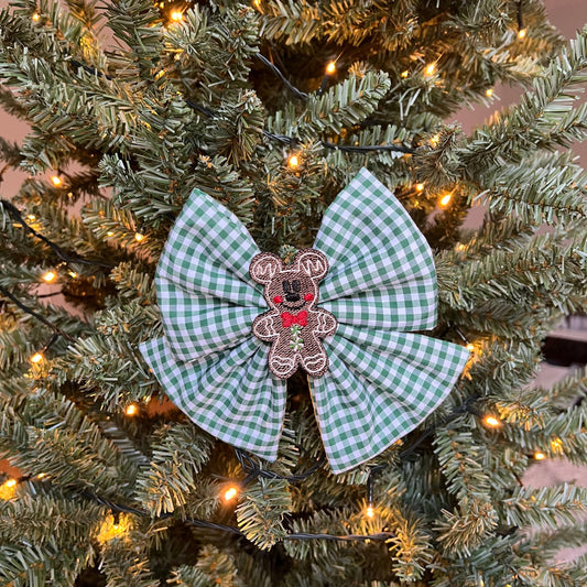 Gingham Ginger-Mouse Hair Bow
