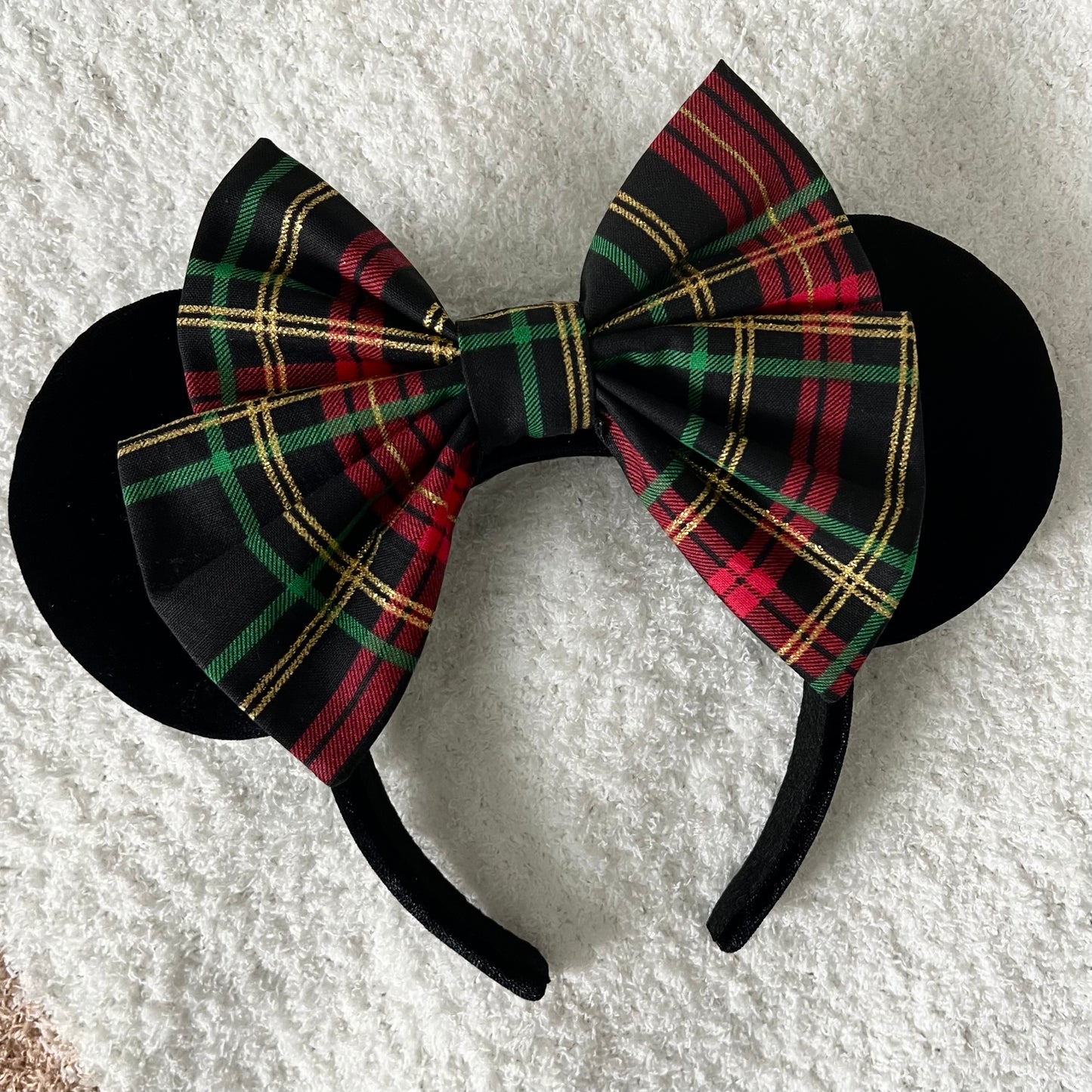 Black Plaid Velvet Ears