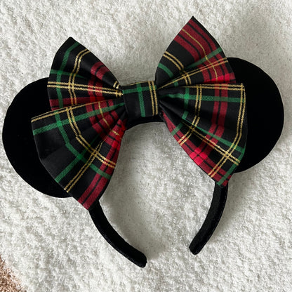 Black Plaid Velvet Ears