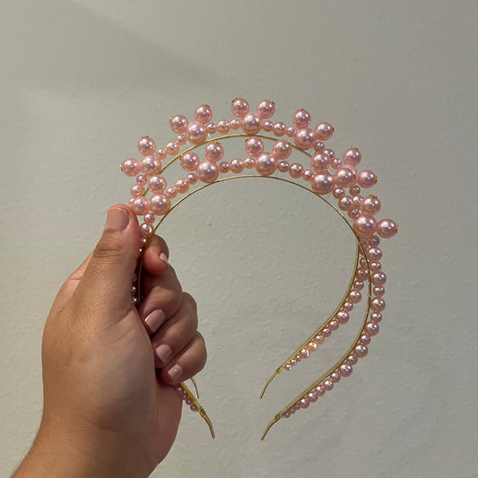 Pink Mouse Pearl Headband