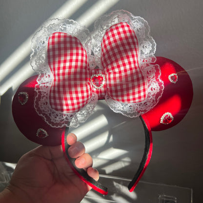 Red Gingham + Velvet Ears