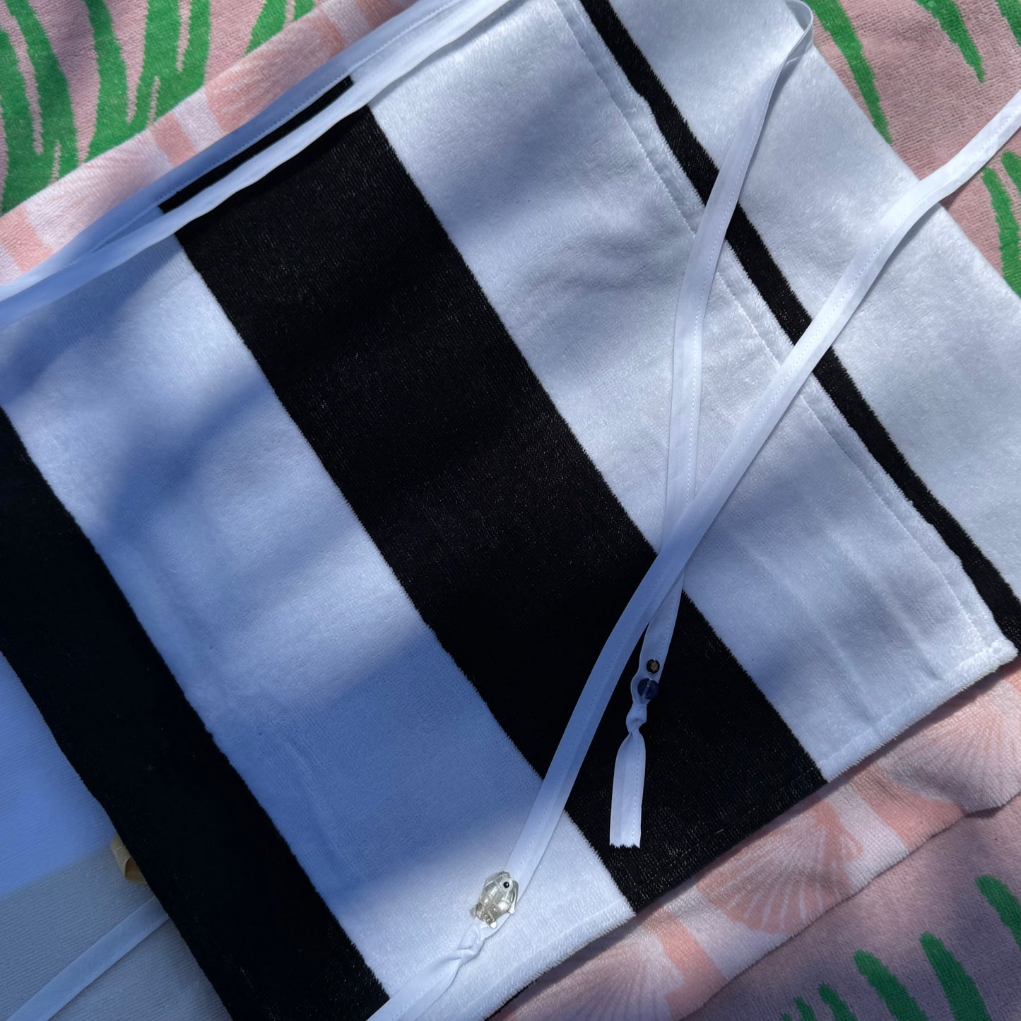 Black + White Stripe Towel Skirt