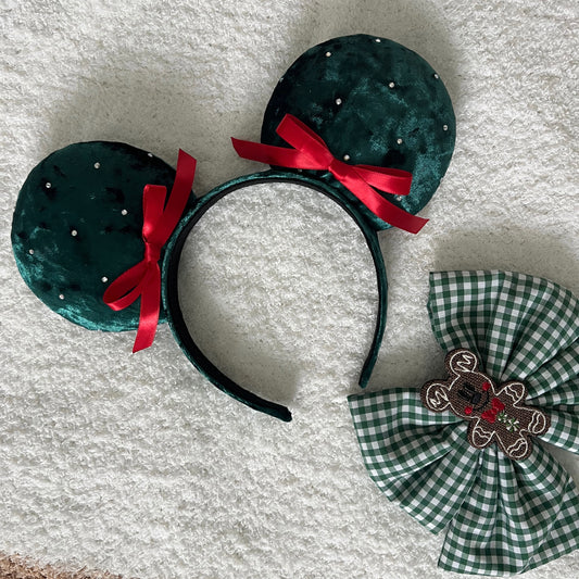 Crushed Green Velvet + Bows