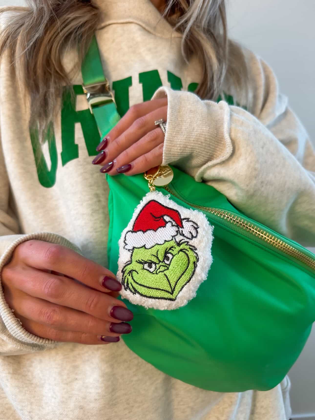 Grinch Santa Bag Charm