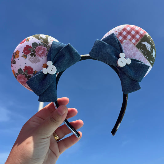 Patchwork Denim Ears
